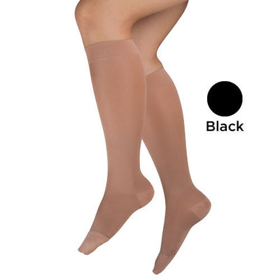 MicroFiber Moderate  Lg 15-20mmHg  Knee Highs  Black (Ladies' 15-20 Knee Highs) - Img 1