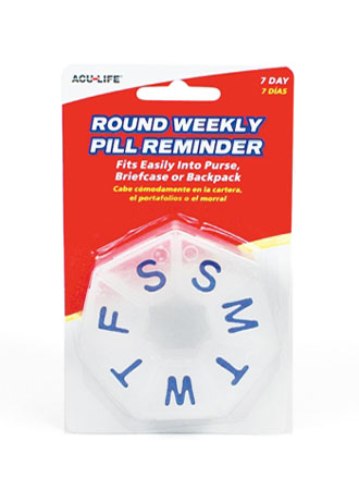 Round Weekly Pill Box Clear (Pill Aids) - Img 1