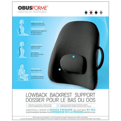 Lowback Backrest Support Obusforme Black (Bagged) (Lumbar Cushions) - Img 4