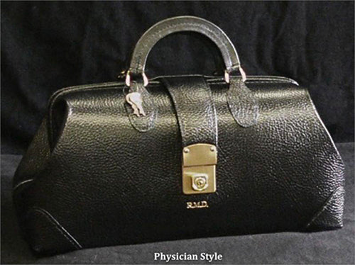 M.D. Physician Bag 14  Black (Pebble) Vinyl (Physician Bags) - Img 1