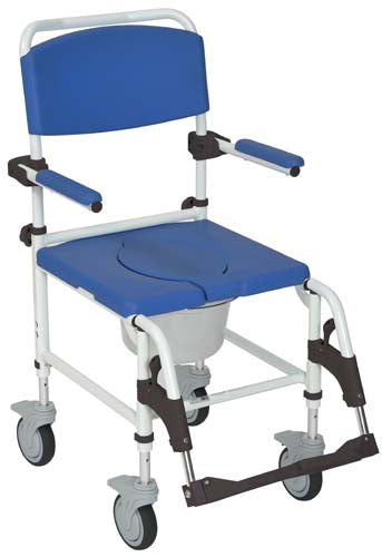 Shower / Commode Rehab Chair Aluminum  w/Locking Rear Cstrs (Commodes/Shower Chairs) - Img 1