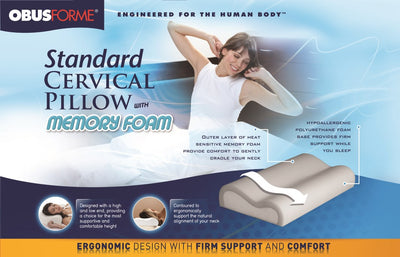 Cervical Pillow  Standard w/Memory Foam (Cervical Pillows/Covers) - Img 1
