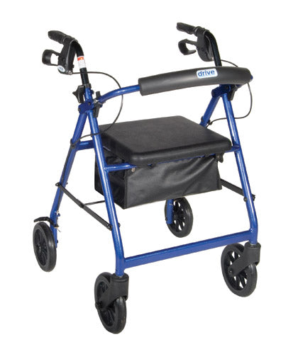 Rollator  Aluminum w/Fold-Up & Remov Back  Padded Seat Blue (Standard 4-Wheel Rollators) - Img 1