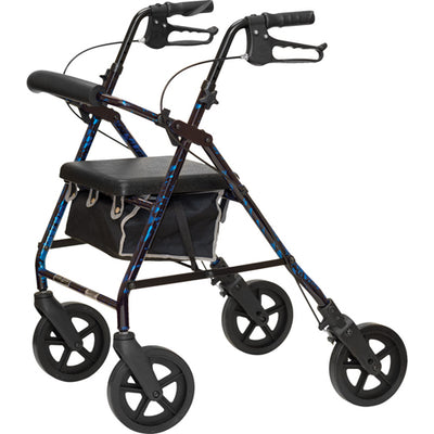 Deluxe Aluminum Rollator  Blue  Flame  8  Wheels (Rollators) - Img 1