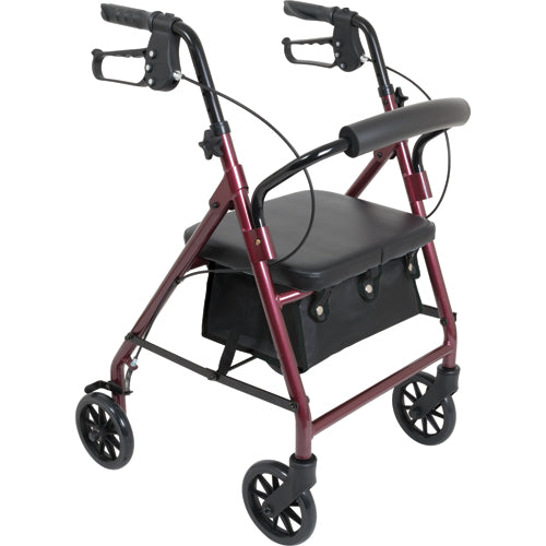 Rollator Junior Aluminum 6 Wheels Burgundy (Walkers - Two Button) - Img 1