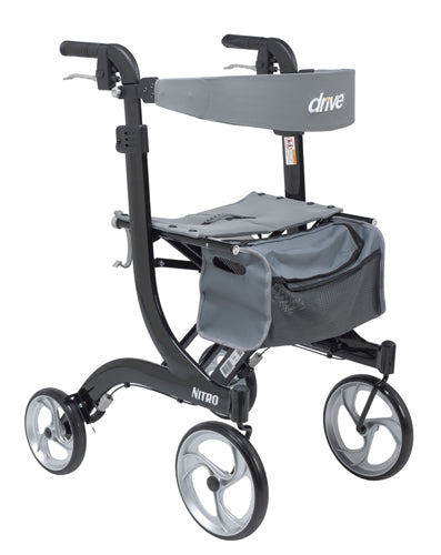 Nitro Aluminum Rollator  Black Tall Height w/10  Casters (Rollators) - Img 1