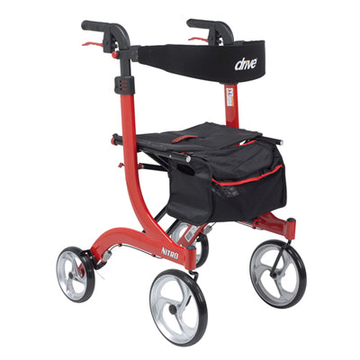 Nitro Aluminum Rollator  Red Tall Height w/10  Casters (Rollators) - Img 1