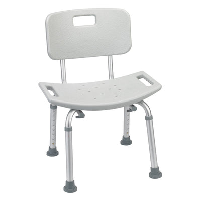 Deluxe Aluminum Bath Chair With Back Gray  Retail (Each) (Bath& Shower Chair/Accessories) - Img 1