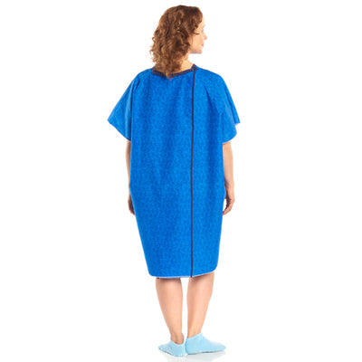 Snapwrap Gown Reusable Blue Marble Print (Reusable Patient Exam Gowns) - Img 1