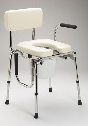 Drop Arm Commode With Padded Seat (Bedside Commodes) - Img 1