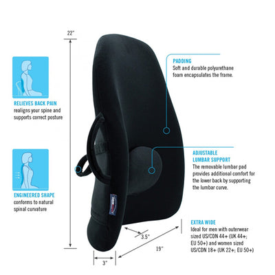 Wideback Backrest Support Obusforme  Black (Lumbar Cushions) - Img 4