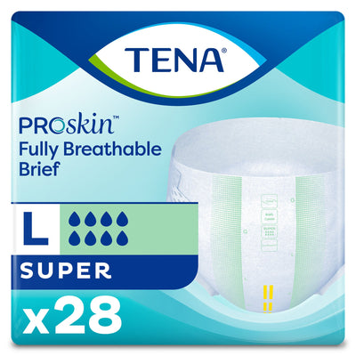 Tena Super Incontinence Briefs, Absorbent, Odor Control, 1 Bag of 28 () - Img 1