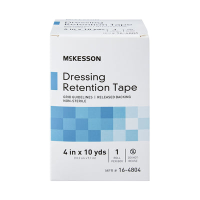 McKesson Nonwoven Fabric / Printed Release Paper Dressing Retention Tape, 4 Inch x 10 Yard, White, 1 Box (General Wound Care) - Img 2