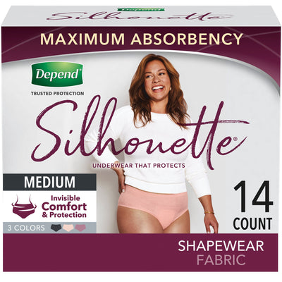 Depend® Silhouette® Absorbent Underwear, Medium, 1 Case of 28 () - Img 1