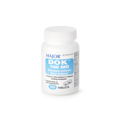 Major® Docusate Sodium Stool Softener, 1 Bottle of 100 (Over the Counter) - Img 1