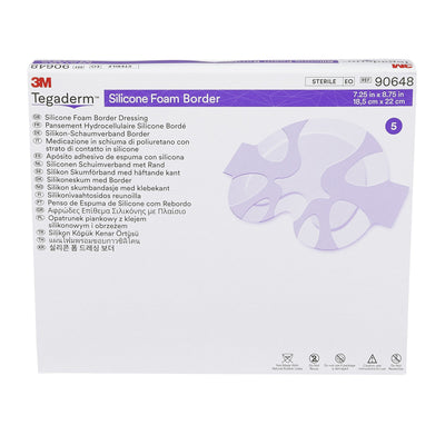 3M™ Tegaderm™ Silicone Foam Dressing, 7-1/4 x 8-3/4 Inch, 1 Box of 5 (Advanced Wound Care) - Img 2