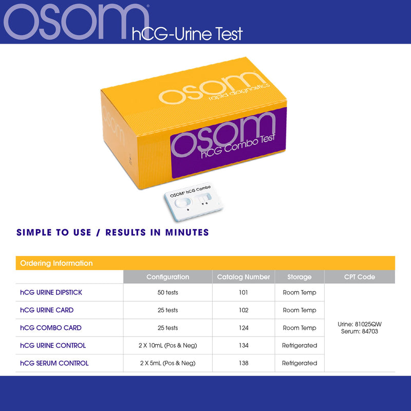 OSOM® hCG Combo Pregnancy Fertility Rapid Test Kit, 1 Case of 18 (Test Kits) - Img 3