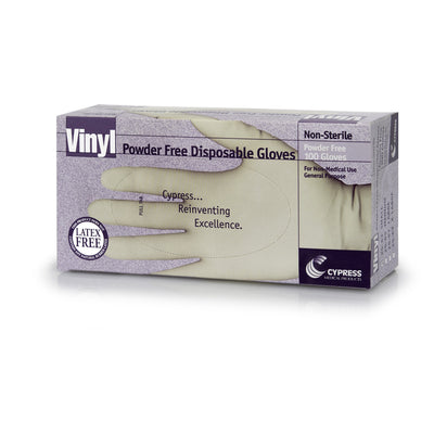 Cypress Vinyl General Purpose Glove, Small, Translucent, 1 Case of 10 (Utility Gloves) - Img 1