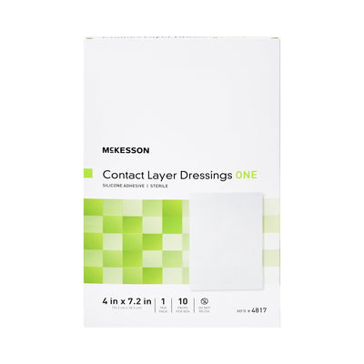 McKesson Silicone Wound Contact Layer Dressing, 4 x 7-2/5 Inch, 1 Box of 10 () - Img 2