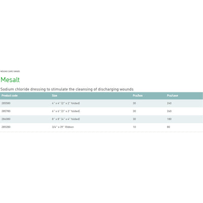 Mesalt® Sodium Chloride Impregnated Dressing, 4 x 4 Inch / 2 x 2 Inch Folded, 1 Case of 240 (Advanced Wound Care) - Img 4