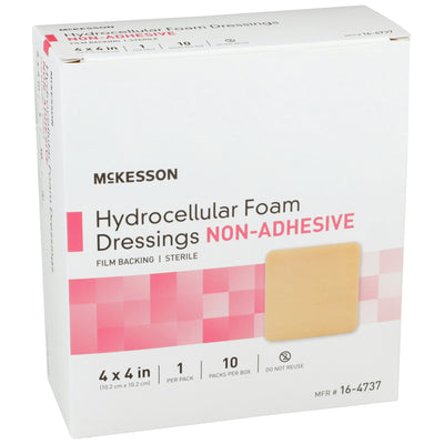 McKesson Nonadhesive without Border Foam Dressing, 4 x 4 Inch, 1 Box of 10 (Advanced Wound Care) - Img 2