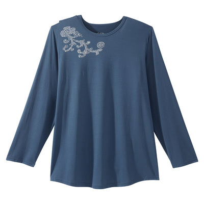 Silverts® Open Back Adaptive Shirt, Medium, Navy Blue, 1 Each (Shirts and Scrubs) - Img 1