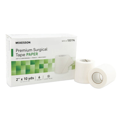 McKesson Paper Medical Tape, 1/2 Inch x 10 Yard, White, 1 Case of 240