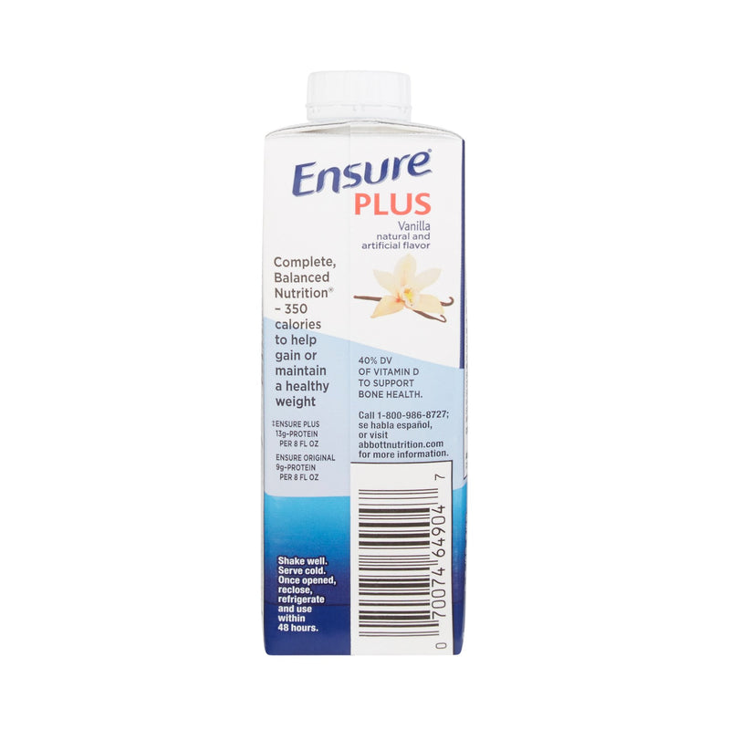 Ensure® Plus Vanilla Oral Supplement, 8 oz. Carton, 1 Each (Nutritionals) - Img 2