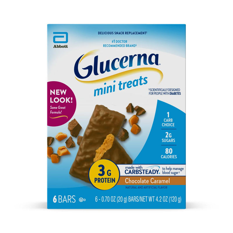 Glucerna® Mini Treats Chocolate Caramel Nutrition Bar, 20 Gram Packet, 1 Carton of 6 (Nutritionals) - Img 1