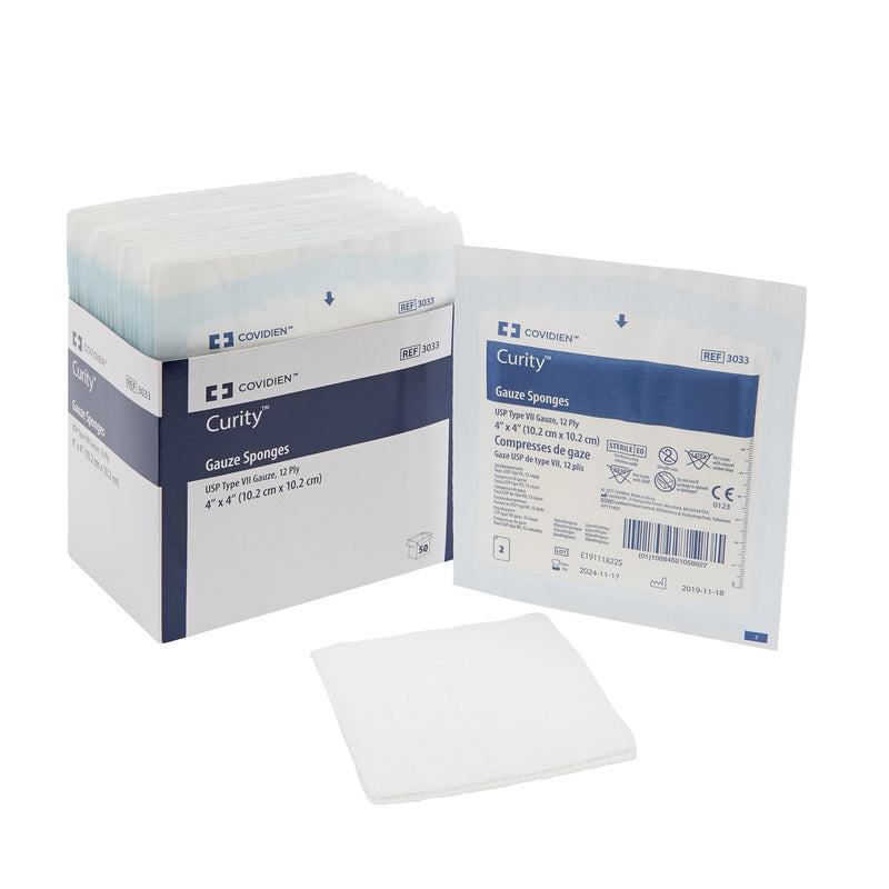 Curity™ Sterile USP Type VII Gauze Sponge, 4 x 4 Inch, 1 Case of 600 (General Wound Care) - Img 1