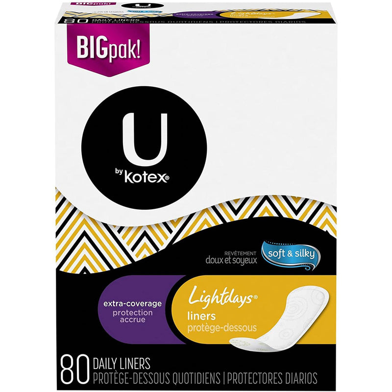 U by Kotex® Security® Lightdays® Liners, Extra-Coverage, 1 Case of 320 (Feminine Protection) - Img 1