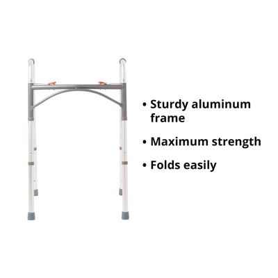 McKesson Aluminum Folding Walker, 32 – 39 Inch Height, 1 Each (Mobility) - Img 5