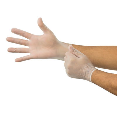 Derma Free™ Vinyl Exam Glove, Medium, Clear, 1 Box of 100 () - Img 2