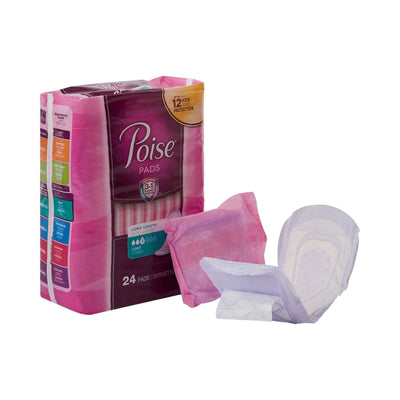 Poise Bladder Control Pad, Long, Light Absorbency, Disposable, Absorb-Loc Core, Female, One Size Fits Most, 1 Pack of 24 () - Img 1