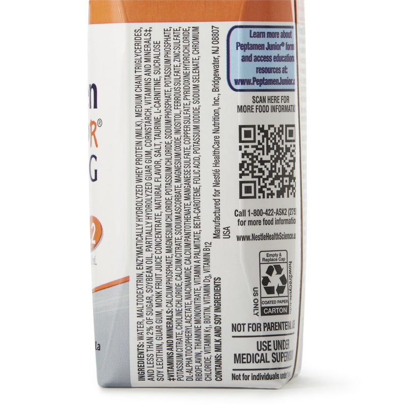 Peptamen Junior® PHGG Vanilla Pediatric Oral Supplement / Tube Feeding Formula, 8.45 oz. Carton, 1 Case of 24 () - Img 2