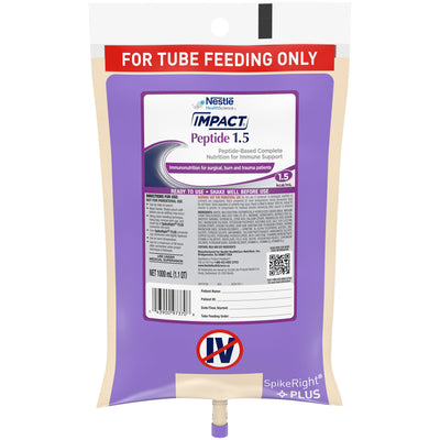 Impact® Peptide 1.5 Tube Feeding Formula, 33.8 oz. Ready to Hang Bag, 1 Case of 6 (Nutritionals) - Img 1