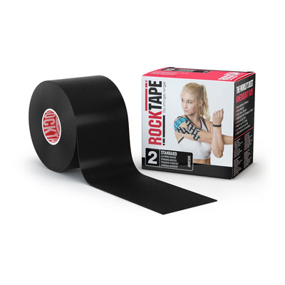 Rock Tape® Cotton / Nylon Kinesiology Tape, 2 Inch x 16-2/5 Foot, Black, 1 Roll (General Wound Care) - Img 1