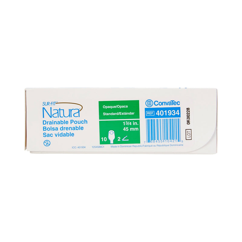 Sur-Fit Natura® Drainable Opaque Colostomy Pouch, 12 Inch Length, 1¾ Inch Flange, 1 Box of 10 (Ostomy Pouches) - Img 4