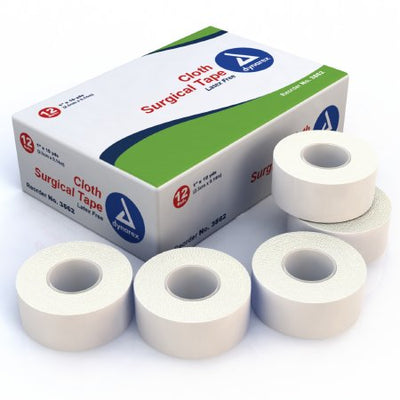 dynarex® Cloth Medical Tape, 1 Inch x 10 Yard, White, 1 Case of 144 (General Wound Care) - Img 1