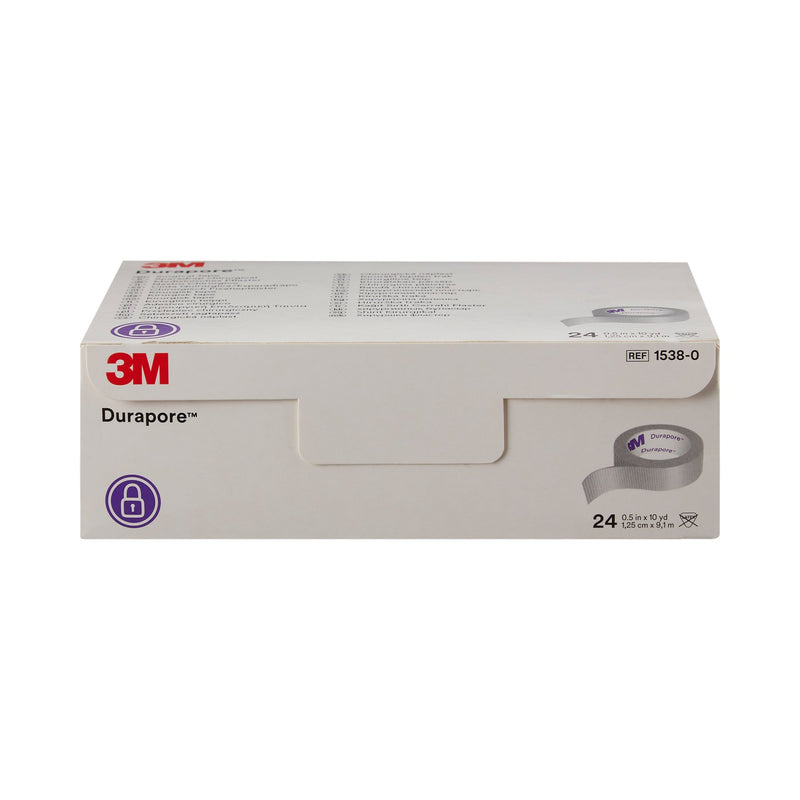 3M™ Durapore™ Silk-Like Cloth Medical Tape, 1/2 Inch x 10 Yard, White, 1 Case of 240 (General Wound Care) - Img 2