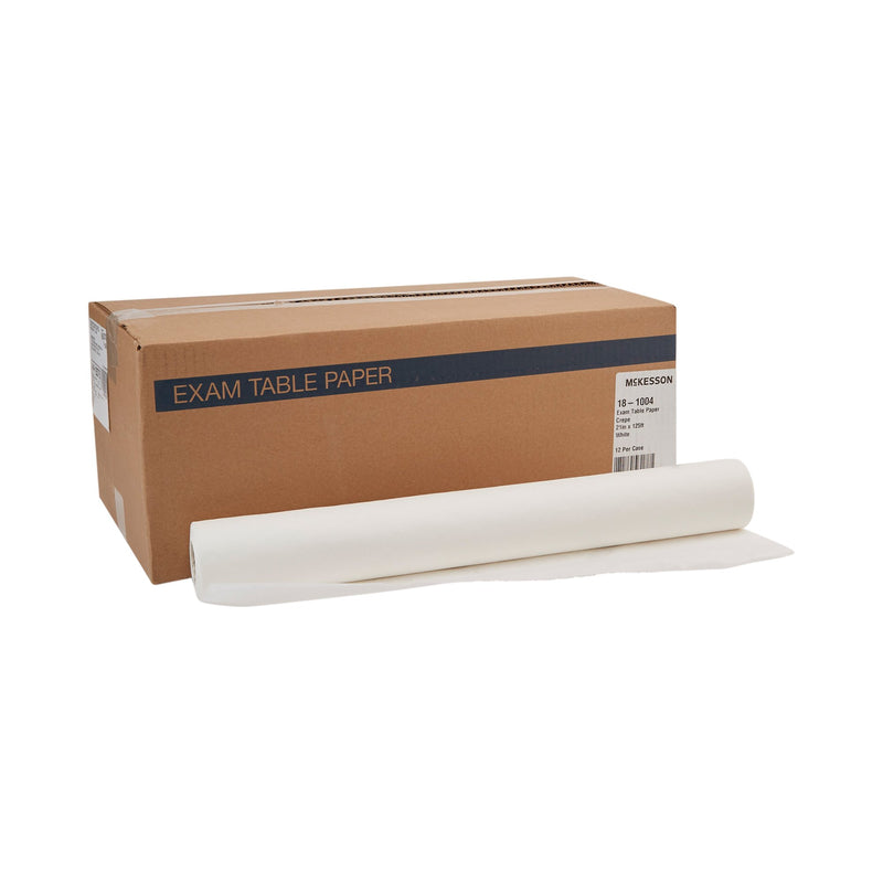 McKesson Crepe Table Paper, 21 Inch x 125 Foot, White, 1 Case of 12 (Table Paper) - Img 1