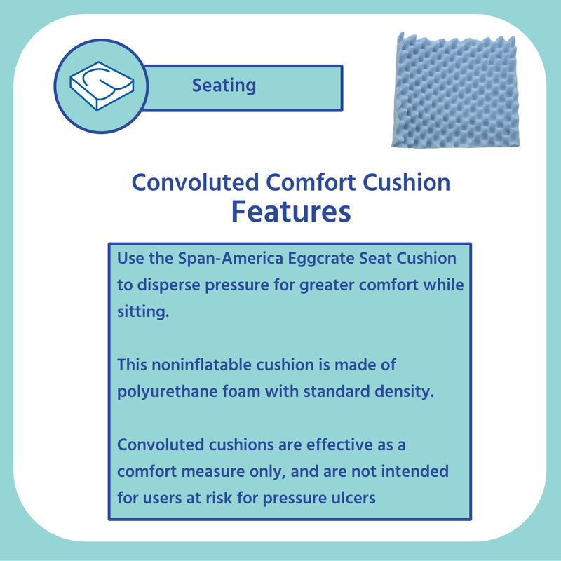 Span-America Convoluted Foam Seat Cushion, 18 x 16 in., 1 Each (Chair Pads) - Img 4