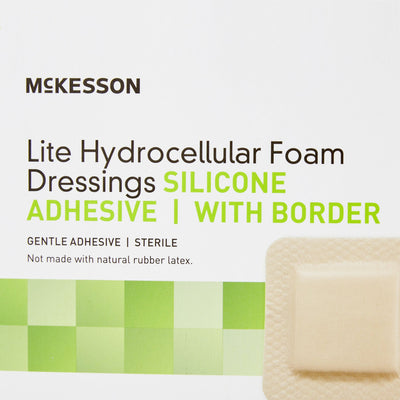 McKesson Lite Silicone Gel Adhesive with Border Thin Silicone Foam Dressing, 3 x 3 Inch, 1 Box of 10 (Advanced Wound Care) - Img 5