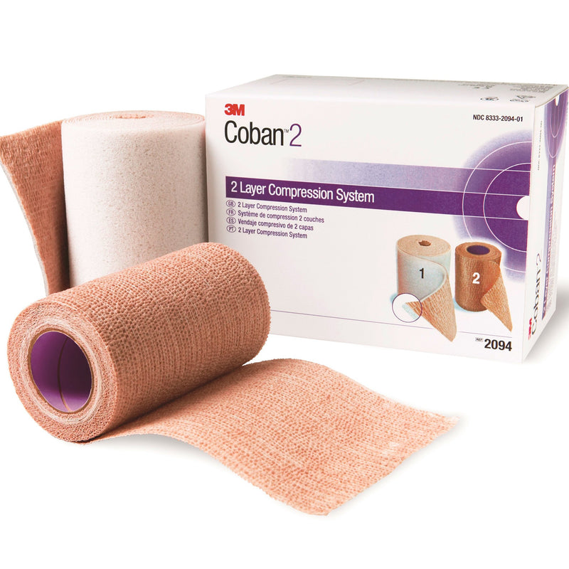 3M™ Coban™ 2 Self-adherent / Pull On Closure Two-Layer Compression Bandage System, 1 Box (General Wound Care) - Img 1