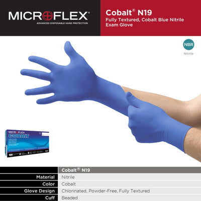 Microflex® Cobalt® Exam Glove, Large, Blue, 1 Box of 100 () - Img 5