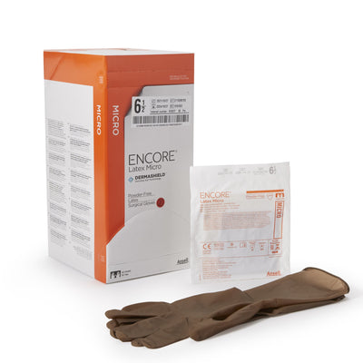 Encore® Latex Micro Surgical Glove, Size 6.5, Brown, 1 Case of 200 () - Img 1