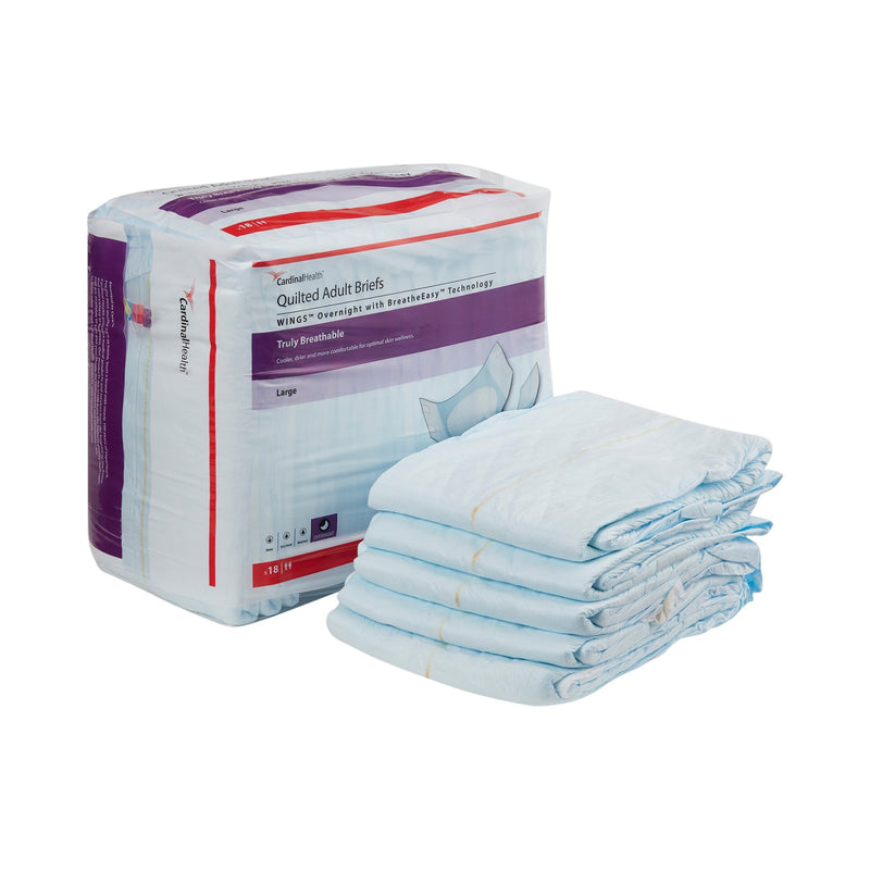 Wings™ Overnight Absorbency Incontinence Brief, Large, 1 Bag () - Img 1