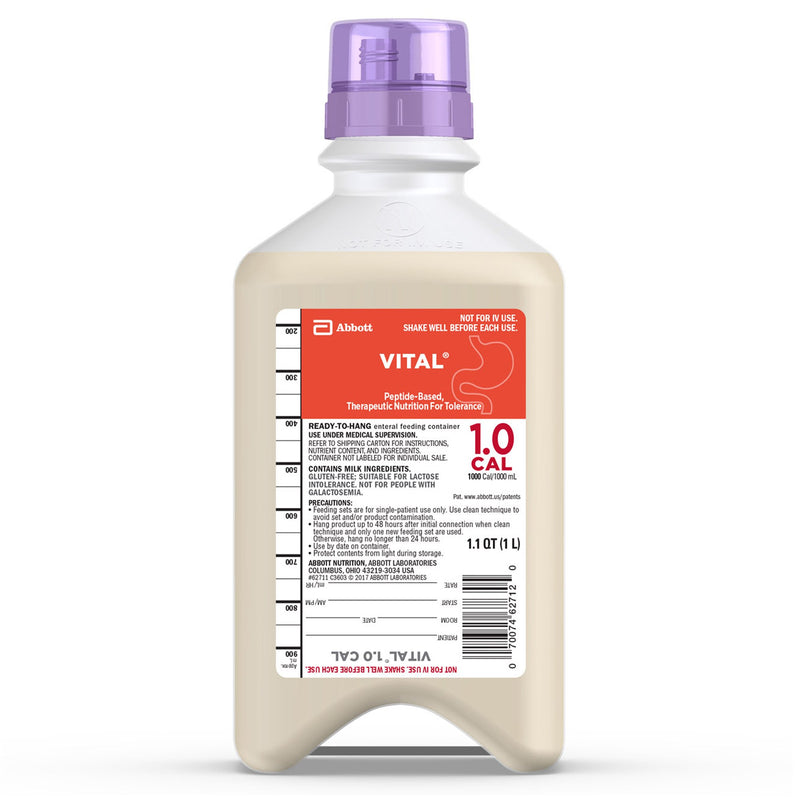 Vital® 1.0 Cal Vanilla Tube Feeding Formula, 33.8 oz. Ready to Hang Bottle, 1 Each (Nutritionals) - Img 1