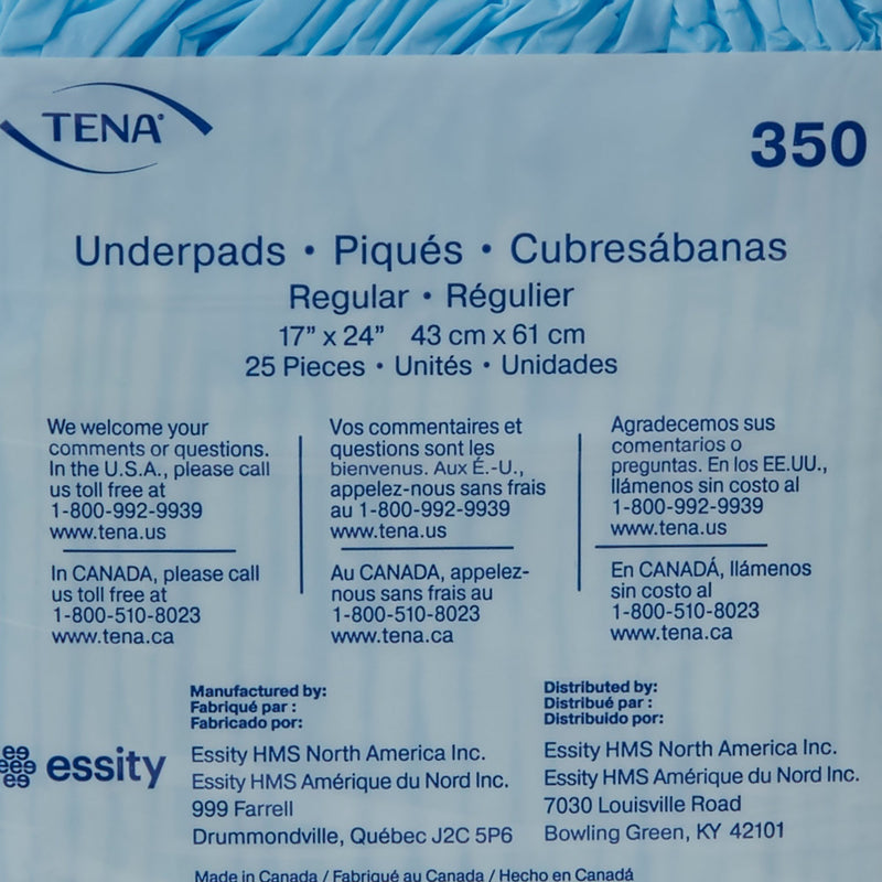 TENA Regular Underpads, Light Absorbency, Blue, Disposable, Latex-Free, 1 Pack (Underpads) - Img 4