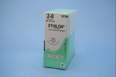 Ethilon™ Suture with Needle, Size 2-0, 1 Box of 36 (Sutures with Needles) - Img 1